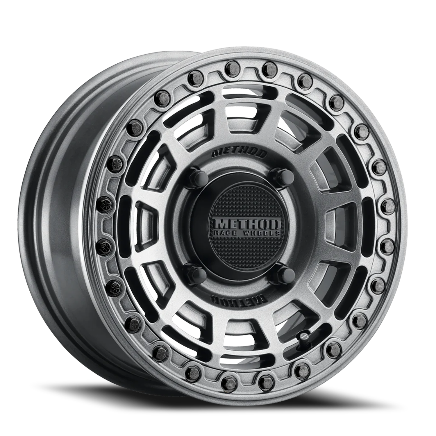 Aluminum 15x10 MR415 Beadlock UTV Graphite GY Gloss Graphite Ring Method Race Wheels