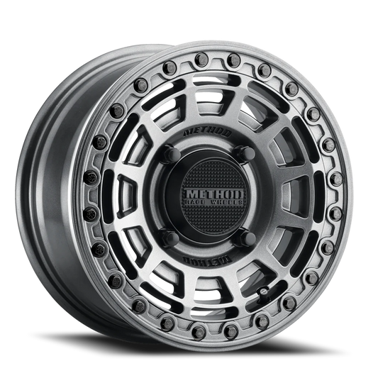 Aluminum 15x10 MR415 Beadlock UTV Graphite GY Gloss Graphite Ring Method Race Wheels