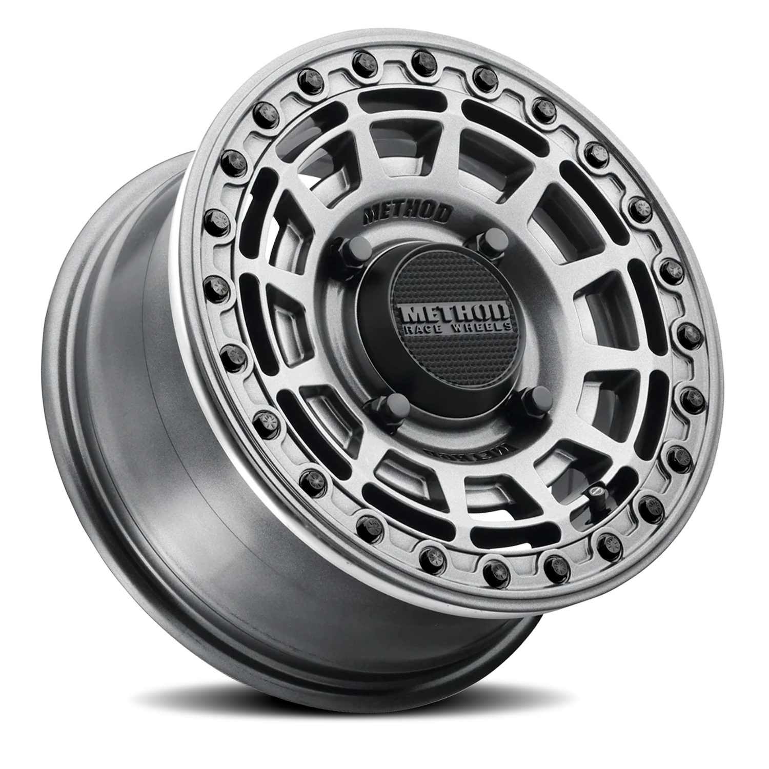 Aluminum 15x10 MR415 Beadlock UTV Graphite GY Gloss Graphite Ring Method Race Wheels-1