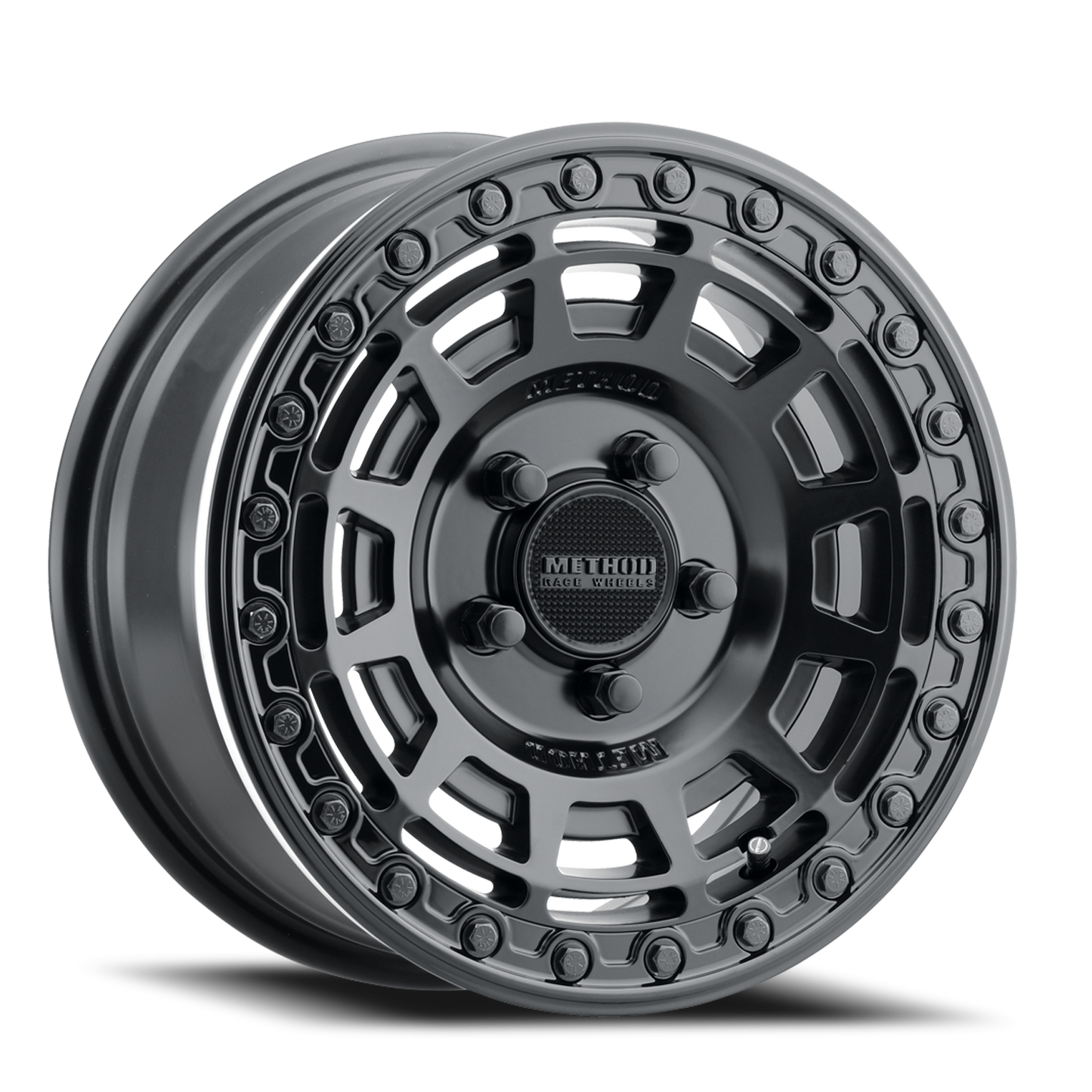 Aluminum 15x7 MR415 Beadlock UTV Matte Black MB Gloss Black Ring Method Race Wheels-6