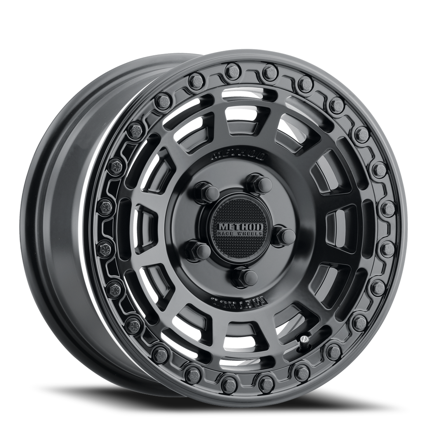 Aluminum 15x7 MR415 Beadlock UTV Matte Black MB Gloss Black Ring Method Race Wheels-6