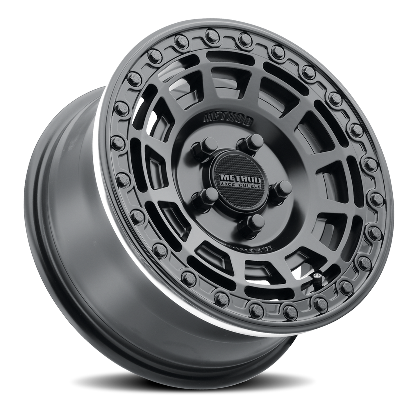 Aluminum 15x7 MR415 Beadlock UTV Matte Black MB Gloss Black Ring Method Race Wheels-7