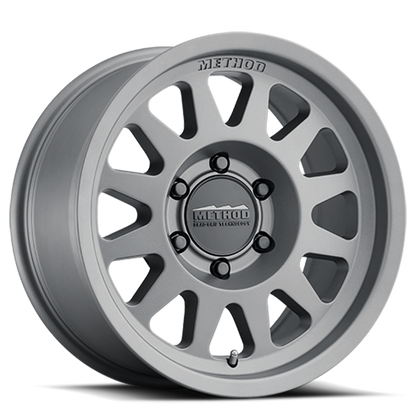 Aluminum 16x8 Bead Grip MR703 Bolt Pattern 6 On 139.7 Offset 0 Lip Size 1.22 Gloss Titanium SL Method Race Wheels