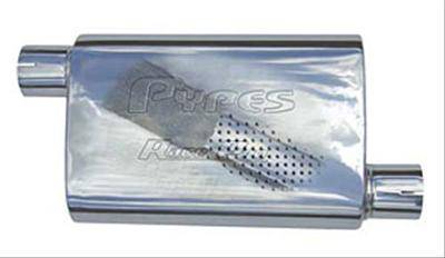 Race Pro Series Muffler 14 in 3 in Offset/Offset Hardware Not Incl Polished 304 Stainless Steel Pypes Performance Exhaust