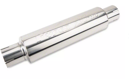 M-80 Series Muffler 2.5 in Round 14 in L Hardware Not Incl Polished 304 Stainless Steel Pypes Performance Exhaust-1