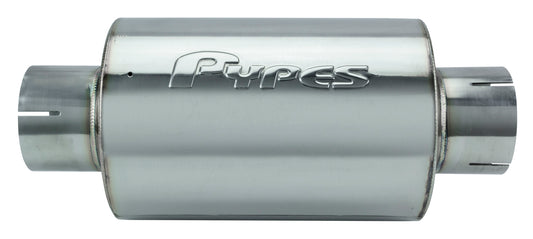 M-80 Series Muffler 3 in Round 6 in Width Hardware Not Incl Polished 304 Stainless Steel Pypes Performance Exhaust
