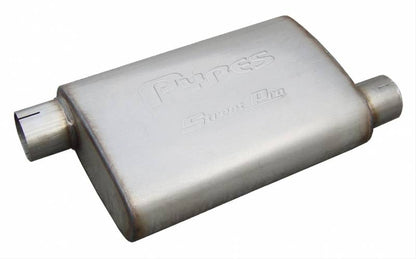 Street Pro Series Muffler 14 in 3 in Offset/Offset Hardware Not Incl Natural 409 Stainless Steel Pypes Performance Exhaust