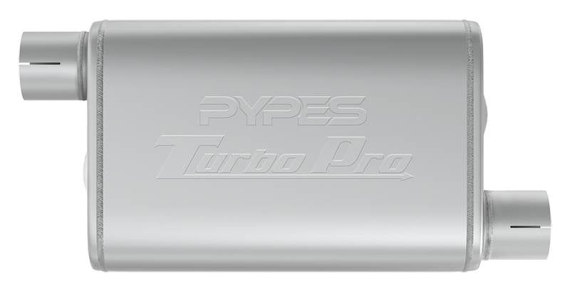 Turbo Pro Muffler 2.5 Inch Offset Inlet/Offset Outlet Pypes Performance Exhaust