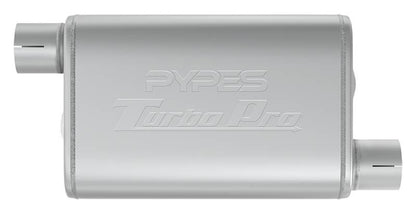 Turbo Pro Muffler 2.5 Inch Offset Inlet/Offset Outlet Pypes Performance Exhaust