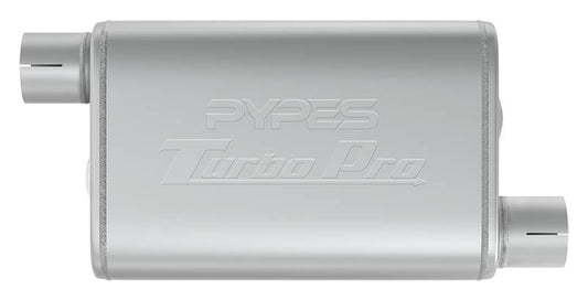 Turbo Pro Muffler 2.5 Inch Offset Inlet/Offset Outlet Pypes Performance Exhaust