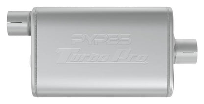 Turbo Pro Muffler 2.5 Inch Offset Inlet/Center Outlet Pypes Performance Exhaust