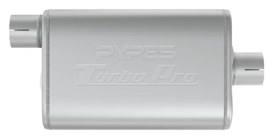 Turbo Pro Muffler 2.5 Inch Offset Inlet/Center Outlet Pypes Performance Exhaust