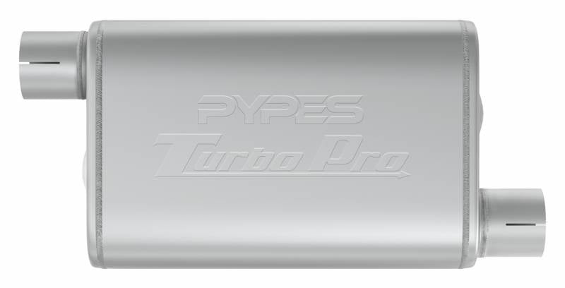 Turbo Pro Muffler 3.0 Inch Offset Inlet/Offset Outlet Pypes Performance Exhaust