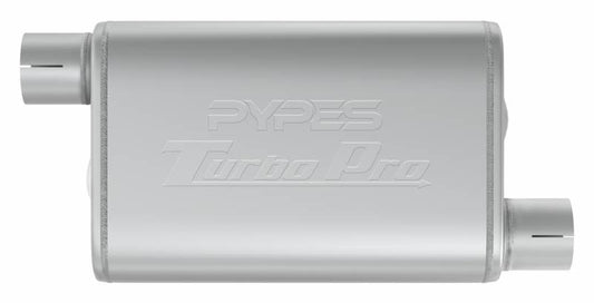 Turbo Pro Muffler 3.0 Inch Offset Inlet/Offset Outlet Pypes Performance Exhaust