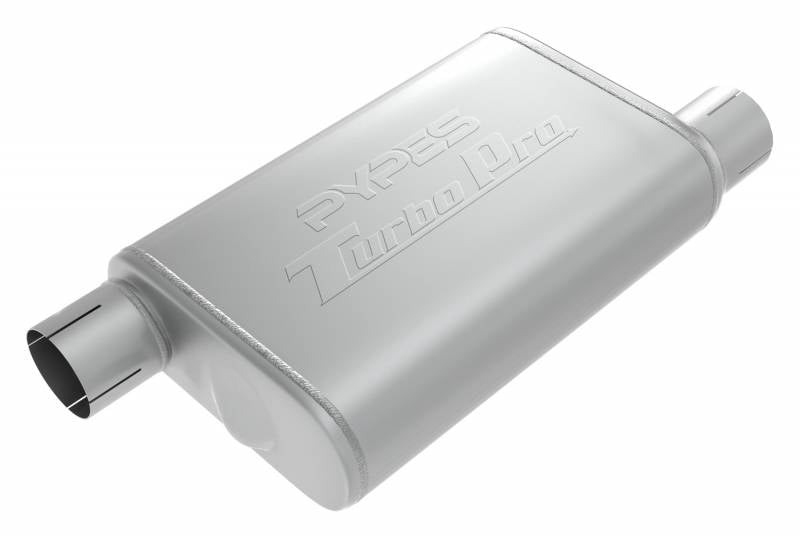 Turbo Pro Muffler 3.0 Inch Offset Inlet/Offset Outlet Pypes Performance Exhaust-2