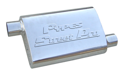 Violator Series Muffler 14 in 2.5 in Offset/Offset Hardware Not Incl Polished 304 Stainless Steel Pypes Performance Exhaust