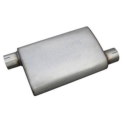Violator Series Muffler 14 in 3 in Offset/Offset Hardware Not Incl Natural 409 Stainless Steel Pypes Performance Exhaust