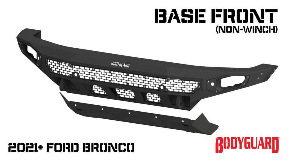 Freedom Front Bumper Base For 2021-2025 Ford Bronco Raptor Only Non Winch Sensor Cutouts Bodyguard Bumpers-4