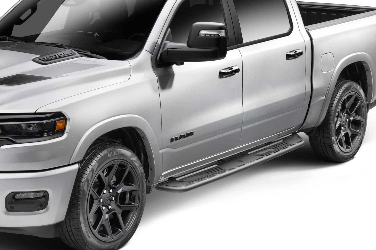 Roan Running Board Cab Length (2 Steps per Side) 2019-2025 (New Body Style) Ram 1500 Crew Cab Textured Black NFab-10