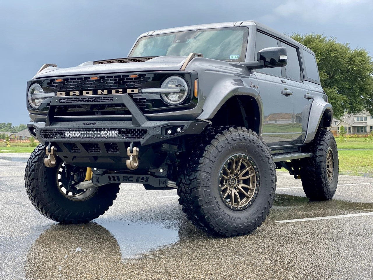 Freedom Front Bumper Baja For 2021-2025 Ford Bronco Non Winch Sensor Cutouts Bodyguard Bumpers-9