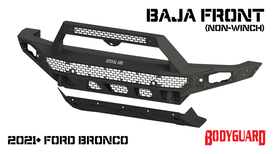 Freedom Front Bumper Baja For 2021-2025 Ford Bronco Non Winch Sensor Cutouts Bodyguard Bumpers-4