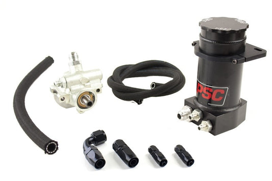 Pro Touring Type II Power Pump and Black Anodized Hydroboost Remote Reservoir Kit for Rack and Pinion Applications Performance Components PSC Steering