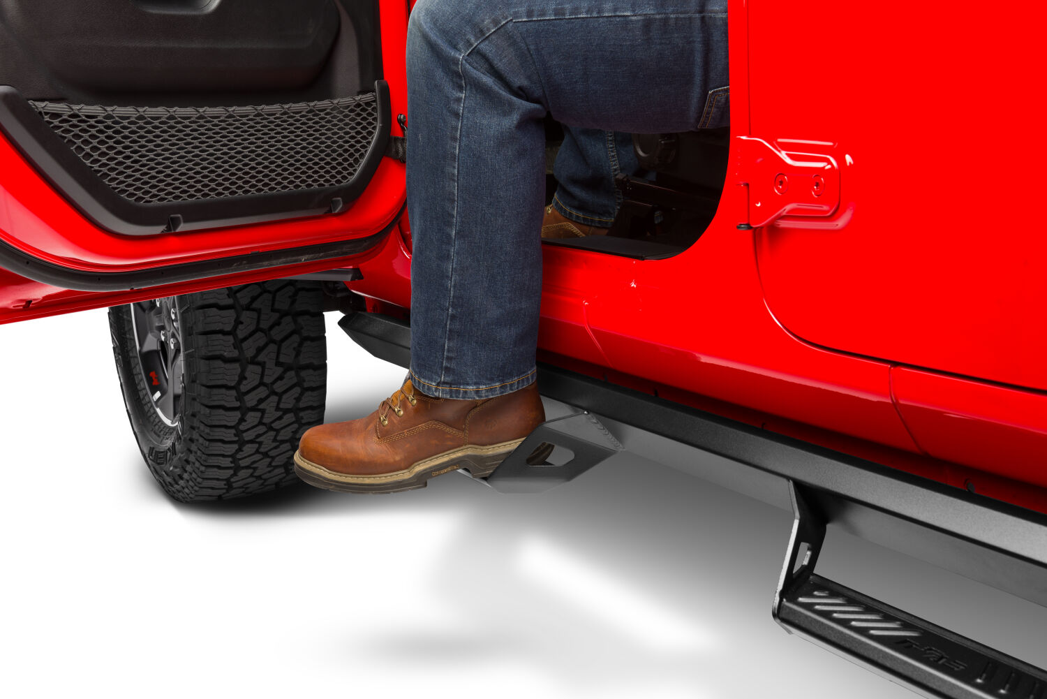 Predator Pro Cab Length (2 Steps per Side) 2018-2026 Jeep Wrangler JL 4-Door Textured Black NFab-3