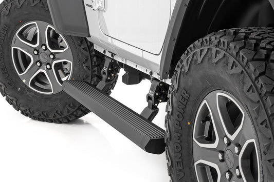 Power Running Boards Dual Electric Motor 2 Door Jeep Wrangler JL (18-26) Rough Country