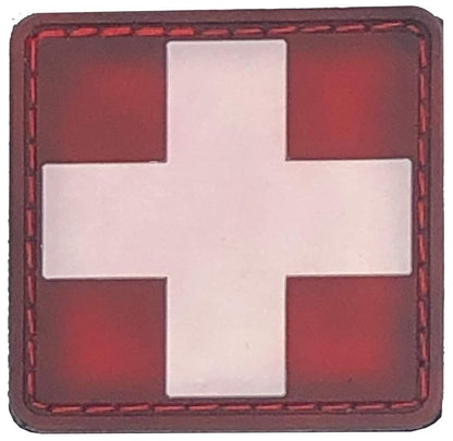 Medical Patch EMT Patch PVC Rubber 1.5 x 1.5 Inch Velcro Hook Backing Bartact