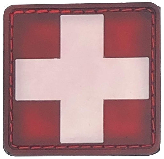 Medical Patch EMT Patch PVC Rubber 1.5 x 1.5 Inch Velcro Hook Backing Bartact