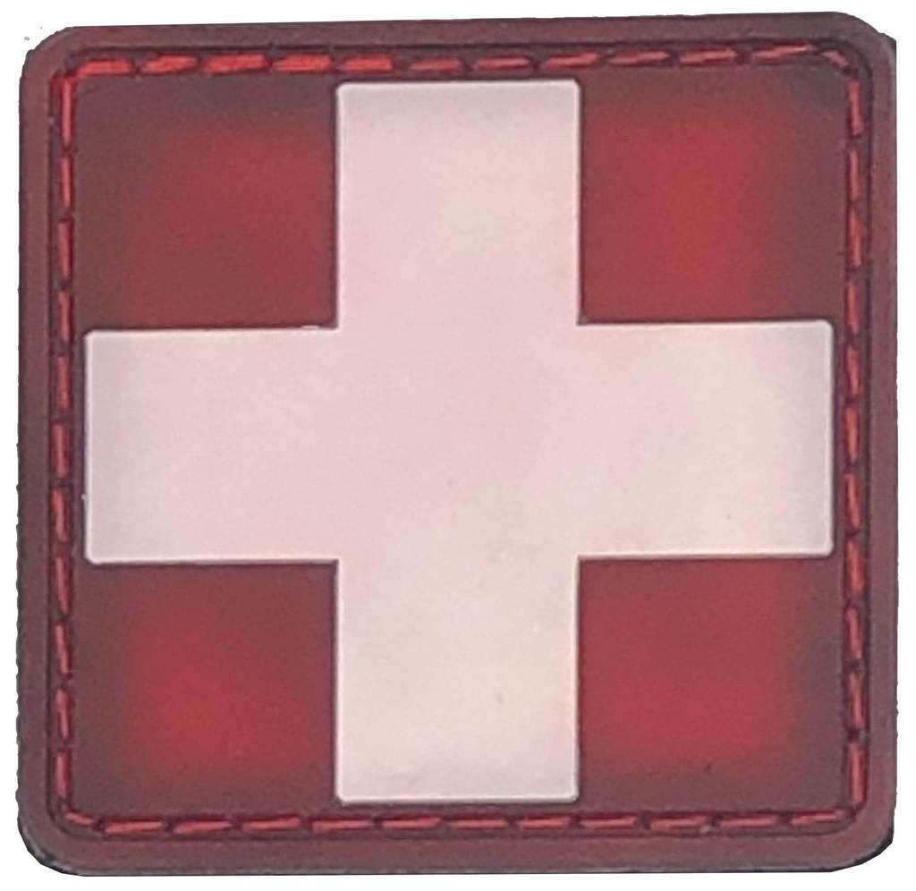 Medical Patch EMT Patch PVC Rubber 1.5 x 1.5 Inch Velcro Hook Backing Bartact