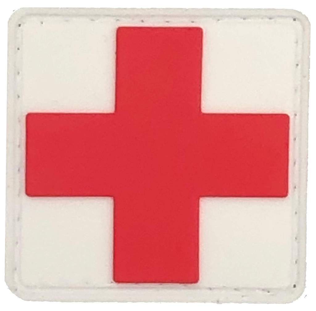 Medical Patch EMT Patch PVC Rubber 1.5 x 1.5 Inch Velcro Hook Backing Bartact-1