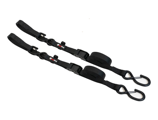 1 Inch x 8' Cam-Lock Tie Down with Soft-Tie 2 Pack Bullring SpeedStrap