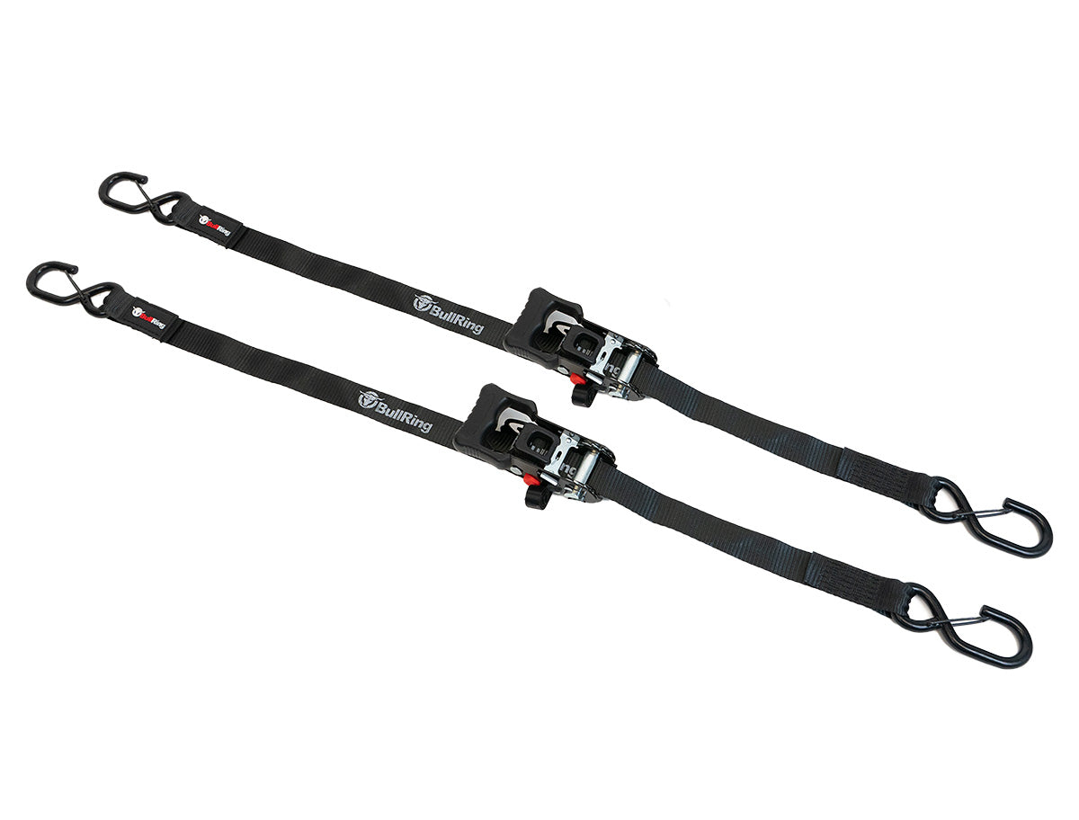 1.25 Inch x 12' Sliding Ratchet Tie Down 2 Pack Bullring SpeedStrap