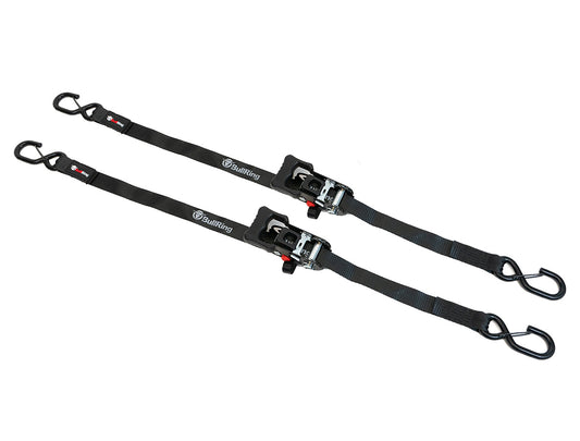 1.25 Inch x 12' Sliding Ratchet Tie Down 2 Pack Bullring SpeedStrap
