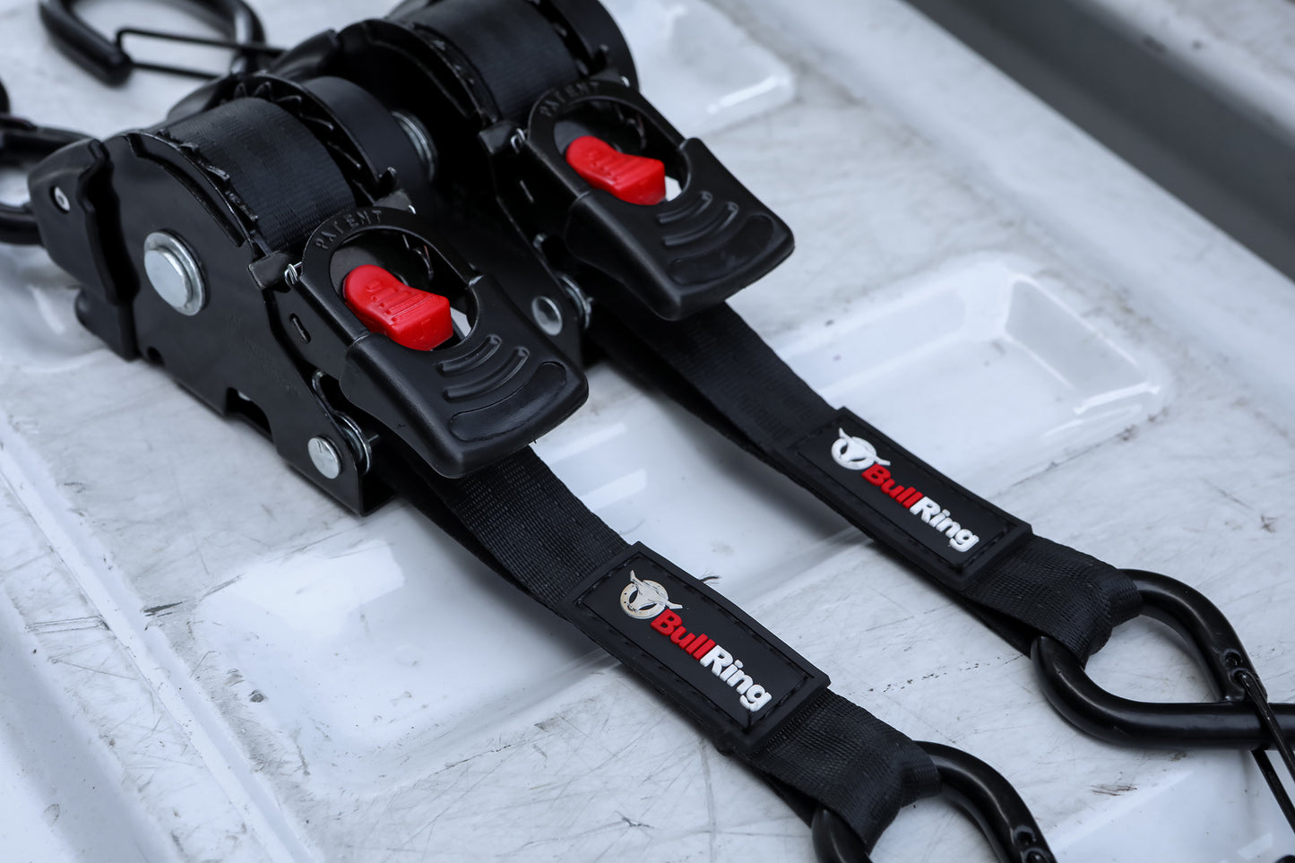 1 Inch x 10' Retractable Ratchet Tie Down 2 Pack Bullring SpeedStrap-1