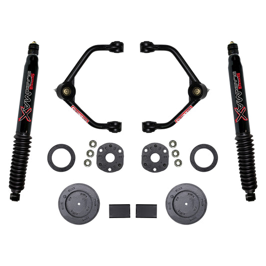 3 Inch Suspension Lift Kit With Front Strut Spacers Front Upper A-arms Rear Coil Spring Spacers Rear Bump Stop Spacers And Rear Black Max Shocks 2019-2021 Ram 1500 Skyjacker