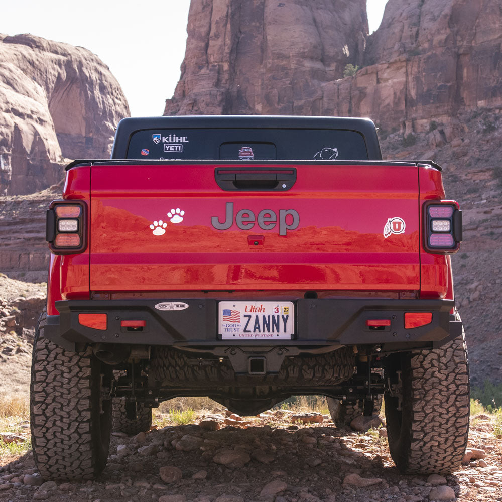 Rock Slide Engineering Gladiator Full Rear Bumper For 20-Pres Jeep Gladiator No Tire Carrier Rigid Series Rock Slide Engineering