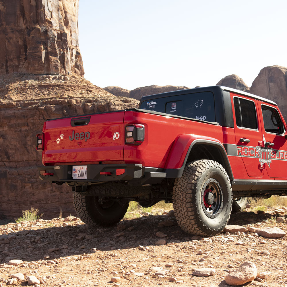 Rock Slide Engineering Gladiator Full Rear Bumper For 20-Pres Jeep Gladiator No Tire Carrier Rigid Series Rock Slide Engineering