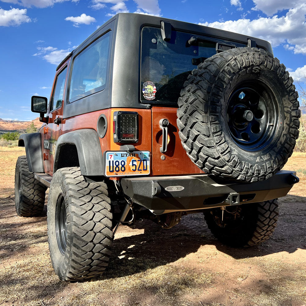Rock Slide Engineering Jeep JK Shorty Rear Bumper For 07-18 Wrangler JK No Tire Carrier Rigid Series Rock Slide Engineering