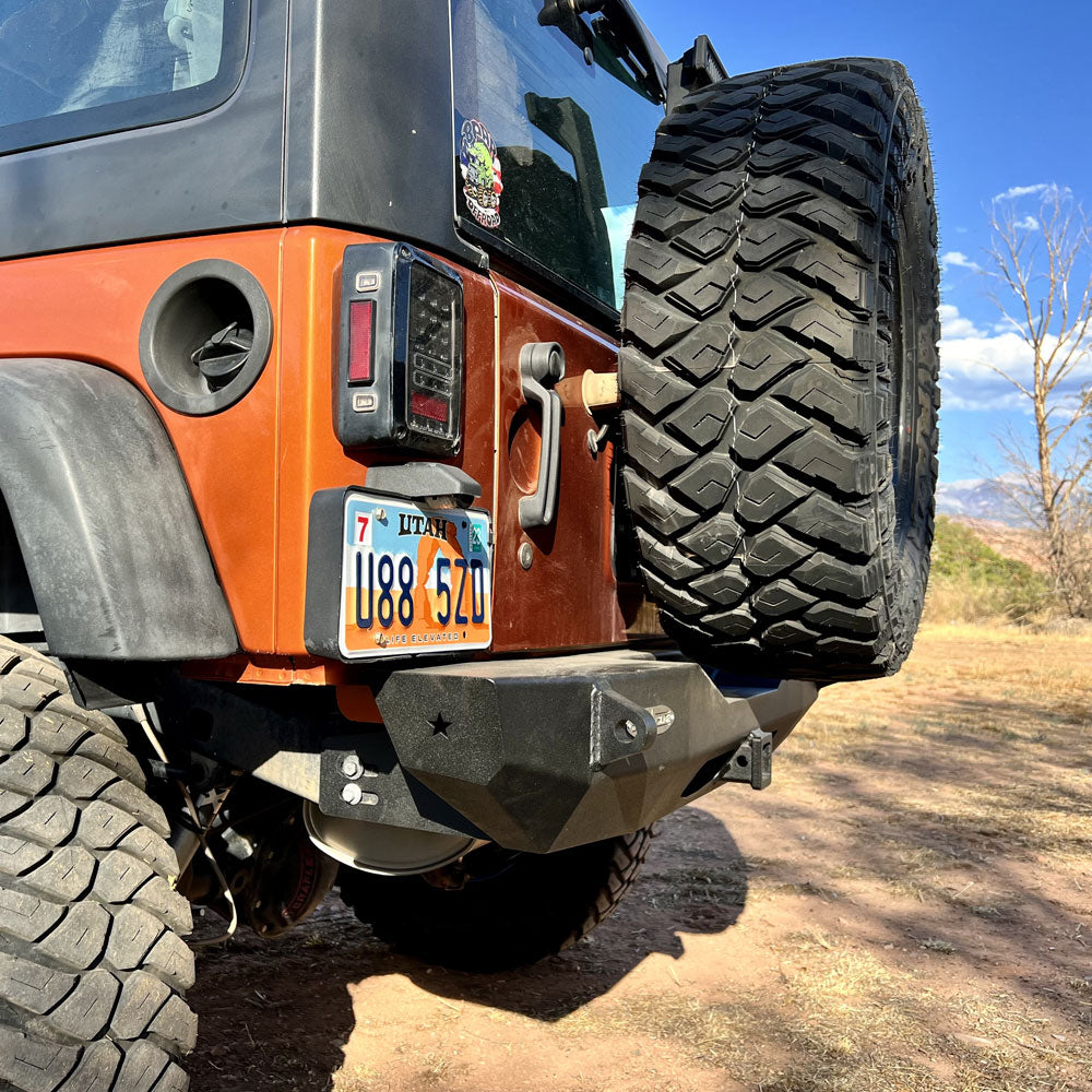 Rock Slide Engineering Jeep JK Shorty Rear Bumper For 07-18 Wrangler JK No Tire Carrier Rigid Series Rock Slide Engineering