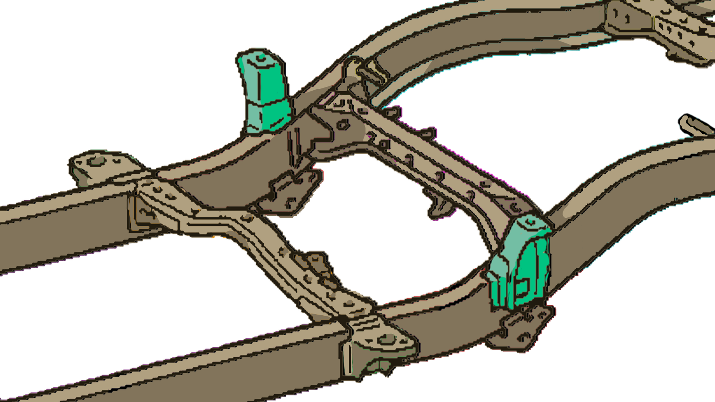 Double Cab Front Bed Mount For 1995-2004 Toyota Tacoma Rust Buster Frameworks-7