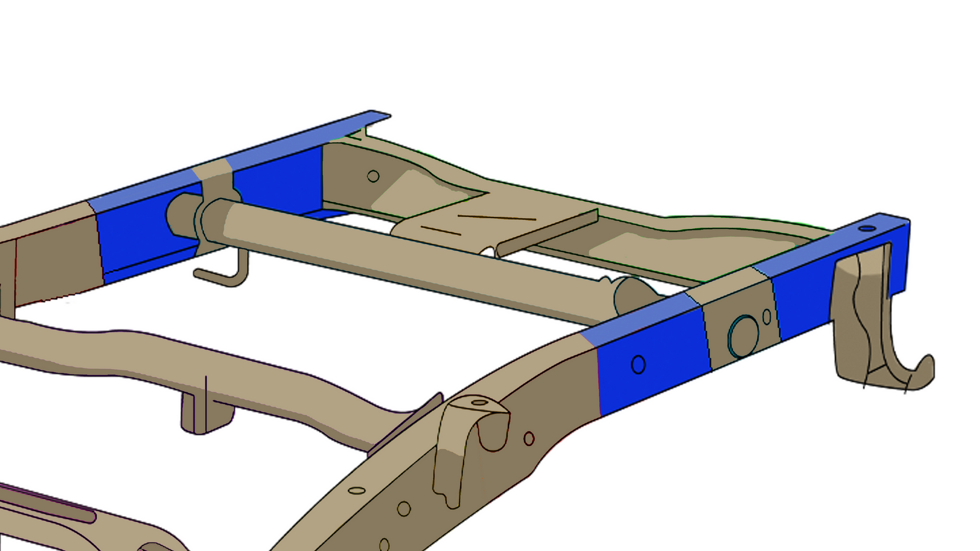 Rust Buster Frameworks Rust Buster 2007-2019 Chevy Silverado/GMC Sierra Extended Cab Rear Frame Section Left Side