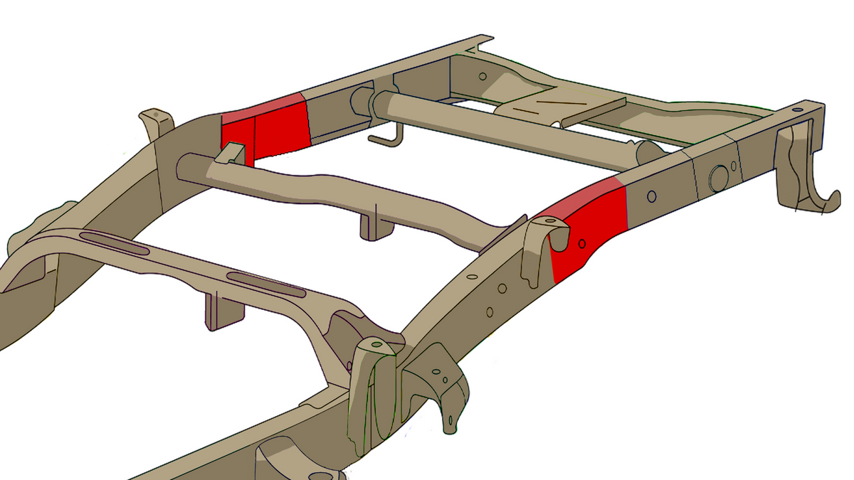2007-2019 Chevy Silverado / GMC Sierra 1500 Ext Cab Over Axle Frame Section RB7335L/R Rust Buster Frameworks-9