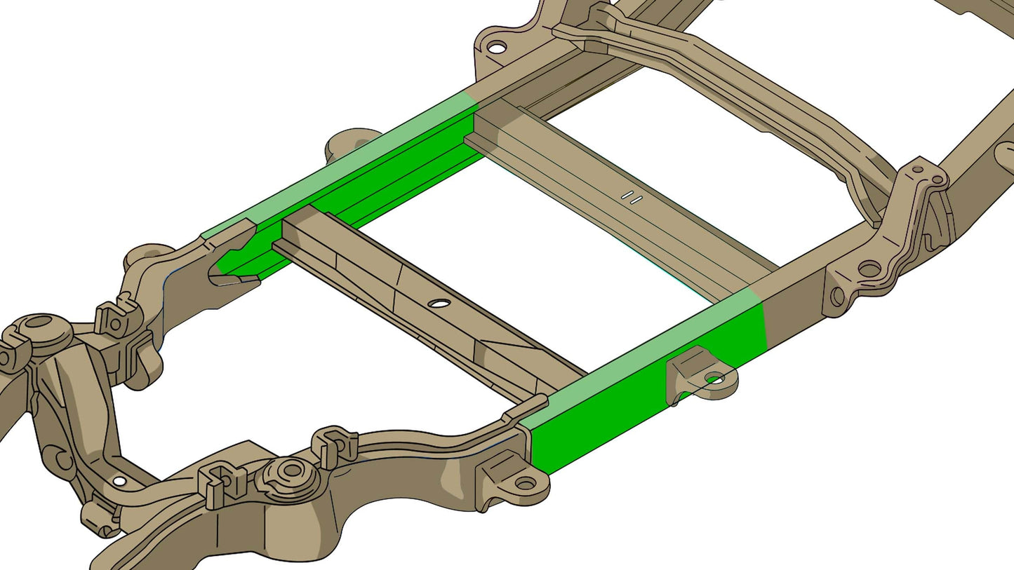 Center Frame Repair Kit For 88-98 Chevy C/K1500 Passenger Side Rust Buster Frameworks-3