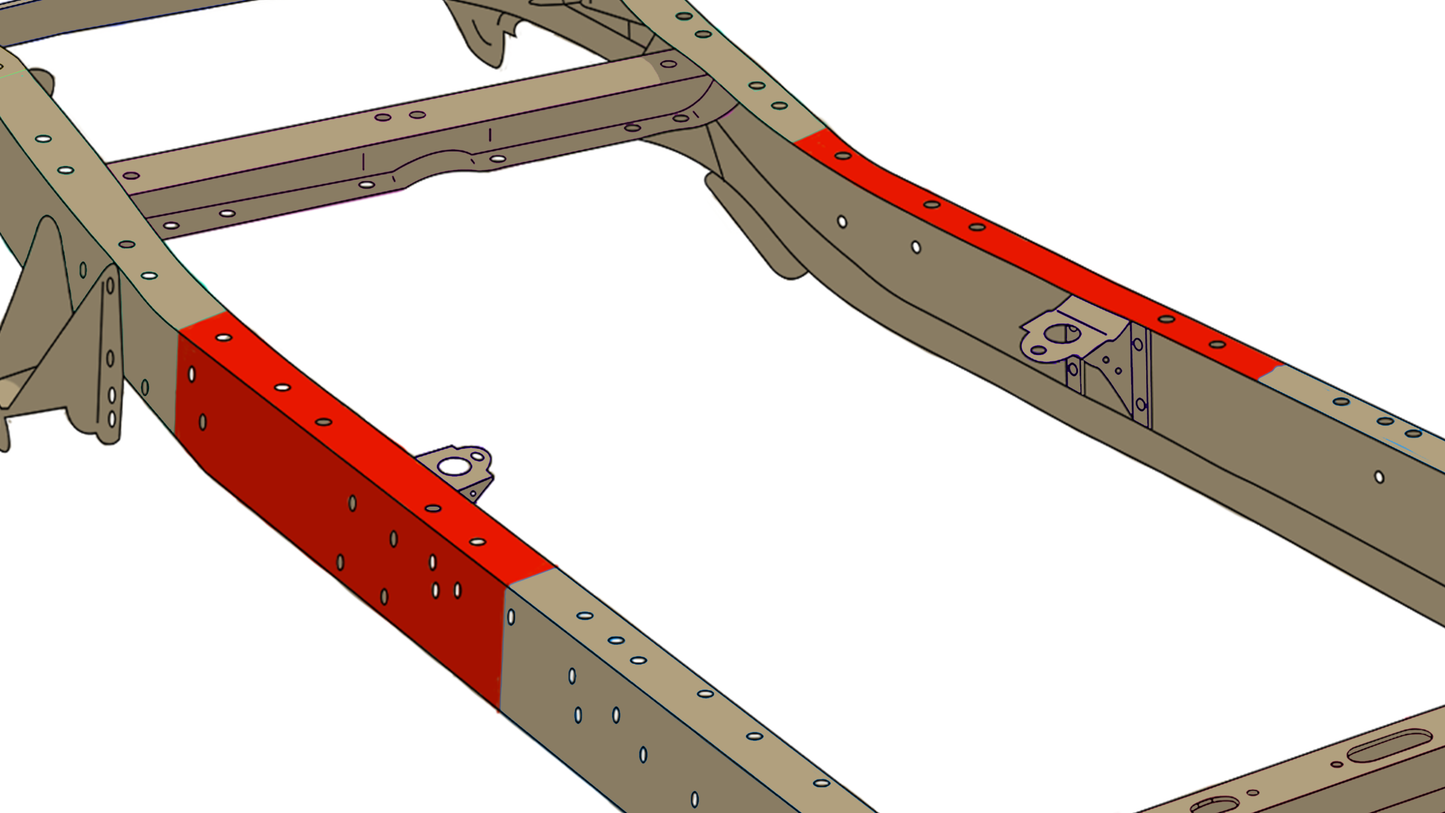 Rust Buster Frameworks Center Rear Frame Repair Kit For 1973-1987 Chevy K10/K20 Passenger Side Rust Buster Frameworks