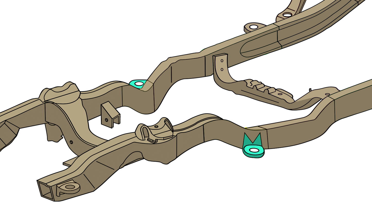 Rust Buster Frameworks Front Cab Mount For 94-04 Chevy S10 and GMC Sonoma Rust Buster Frameworks