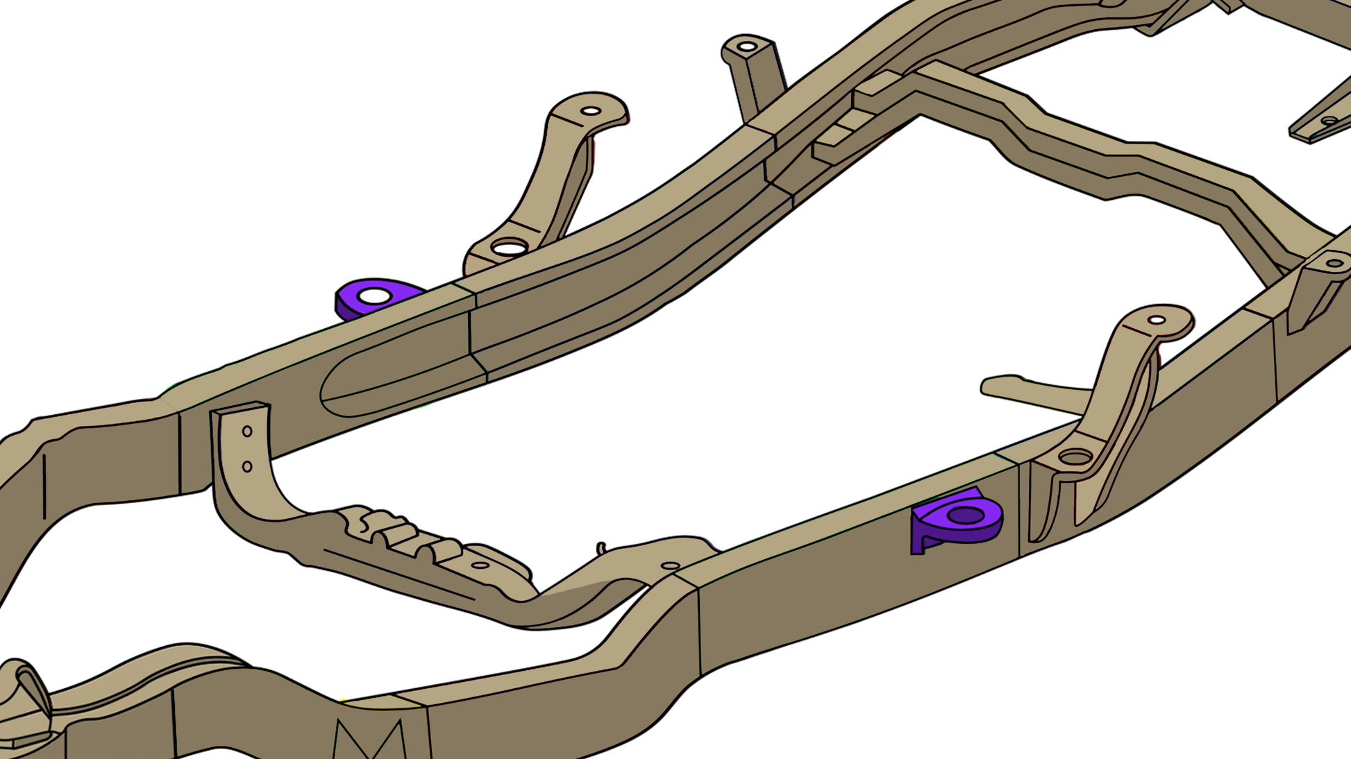 Center Cab Mount For 94-04 Chevy S10 and GMC Sonoma Rust Buster Frameworks-5