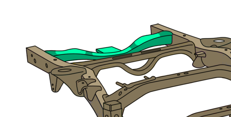 Rust Buster Frameworks 09-18 Dodge Ram 1500 Quad Cab 6.5 Foot Bed 4x4 Spare Tire Crossmember Rust Buster Frameworks