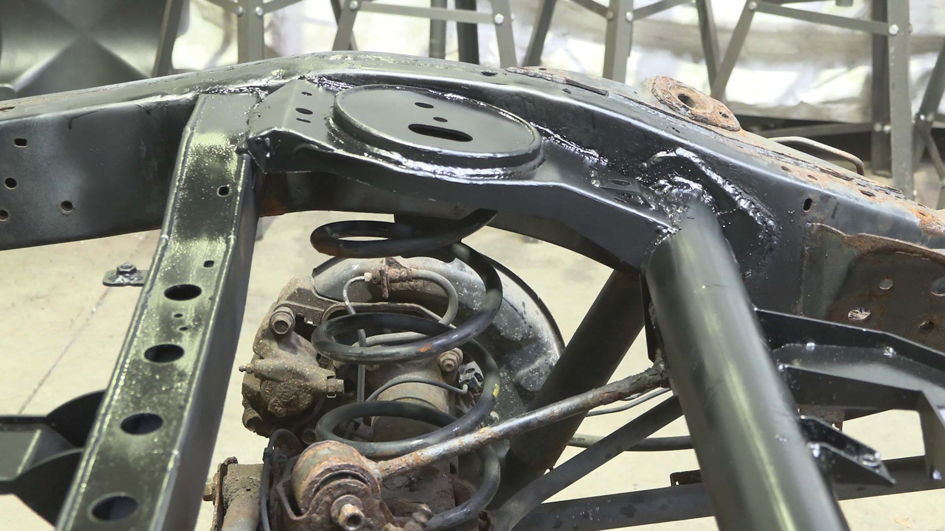 Rust Buster Frameworks Rear Upper Coil Spring Bucket and Shock Mount For FJ Cruiser and 4Runner Driver Side Rust Buster Frameworks